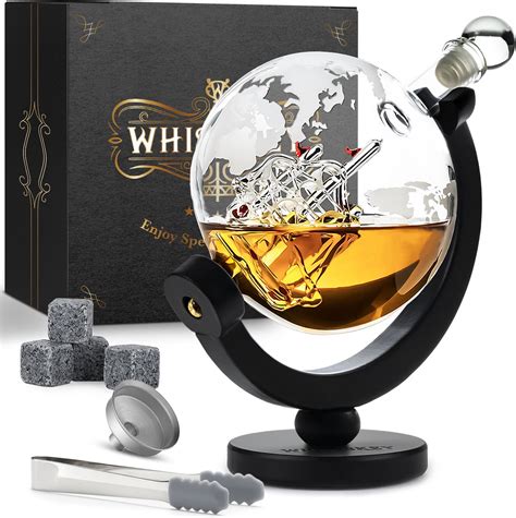 Whisiskey Whiskey Karaf Wereldbol Luxe Whisky Karaf Set L