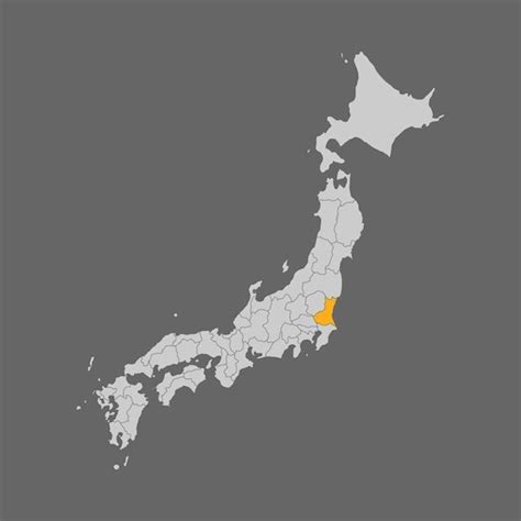 Stylized Map of the Japanese Archipelago with Highlighted Region ...