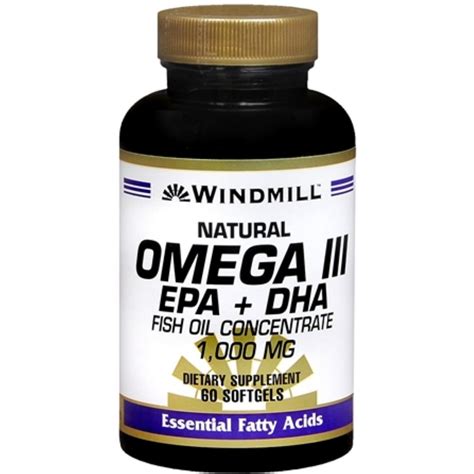 Windmill Omega Iii Epa Dha 1000 Mg Softgels 60 Soft Gels Walmart