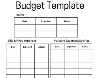 Budget Template Monthly Template - Etsy