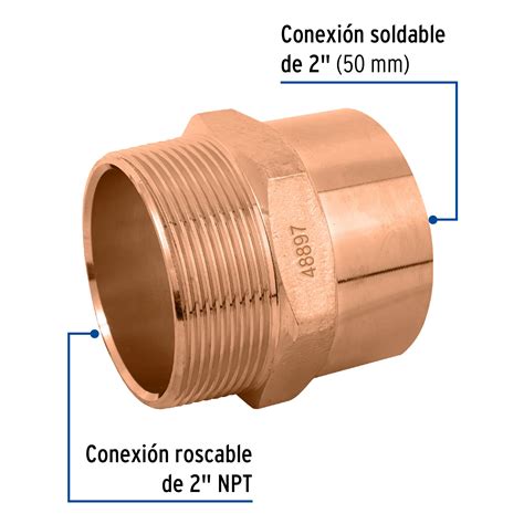 48897 CC 616 TRUPER Conector De Cobre Rosca Exterior 2 Foset