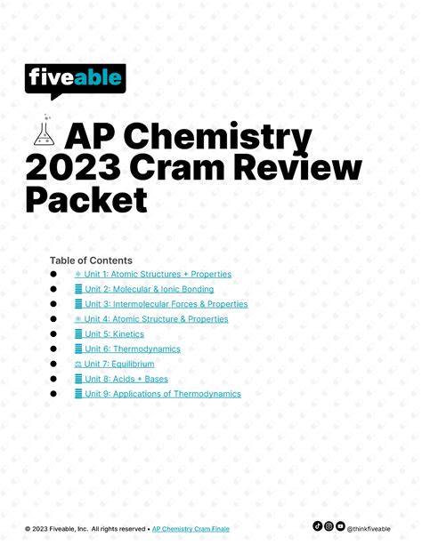 Copy Of Fiveable Ap Chemistry Cram Review Packet Bioqu Mica