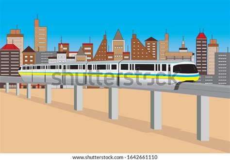 Concept Monorail Sky Train Background City Stock Vector Royalty Free