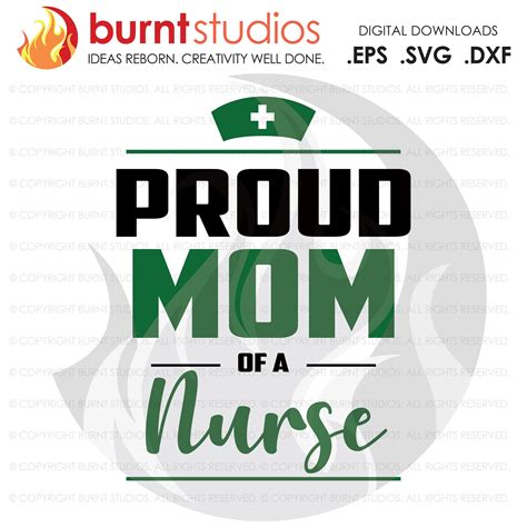 Svg Cutting File Proud Mom Of A Nurse Nurse Doctor Surgeon Medical