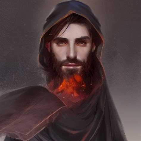 Handsome Younjg Man With Dark Hair And Beard Wearing Cloak Fro