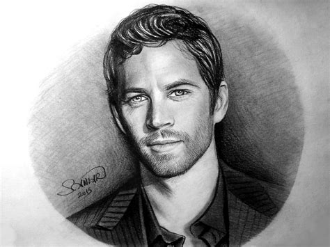 Paul Walker Drawing Pencil Sketch Colorful Realistic Art Images