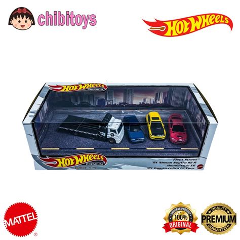 Hot Wheels Diorama Box Set Honda Civic EG Nissan Sentra Toyota Celica Fleet Street Original