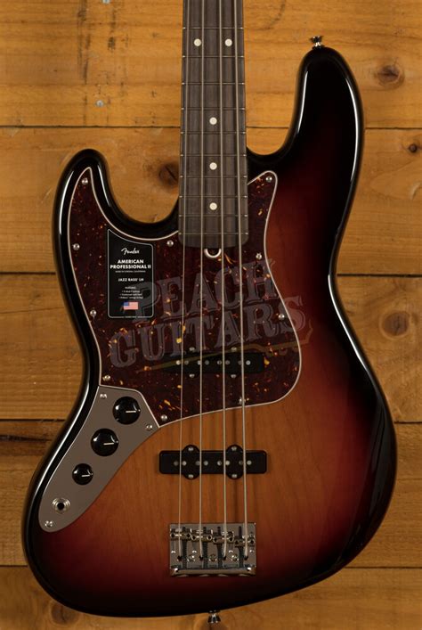 Fender Professional Ii Jazz Bass Left Hand 3 Color Sunburst Peach Guitars