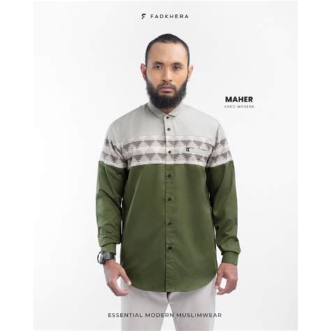 Jual Maher Baju Koko Modern Fadkhera Pria Dewasa Terbaru Lengan Pendek