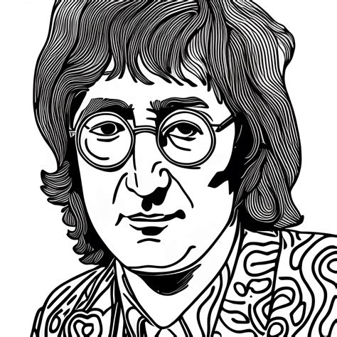 John Lennon Coloring Page For Adults · Creative Fabrica