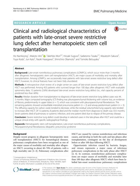 Pdf Clinical And Radiological Characteristics Of Patients With Late