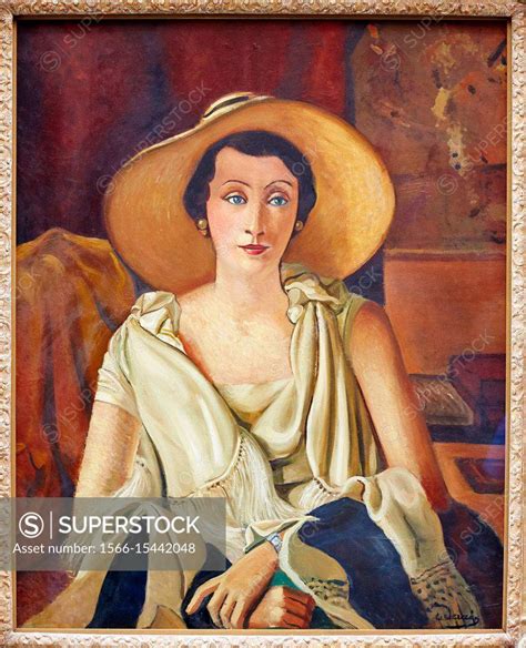 Portrait Of Madame Paul Guillaume With A Large Hat C Oil On