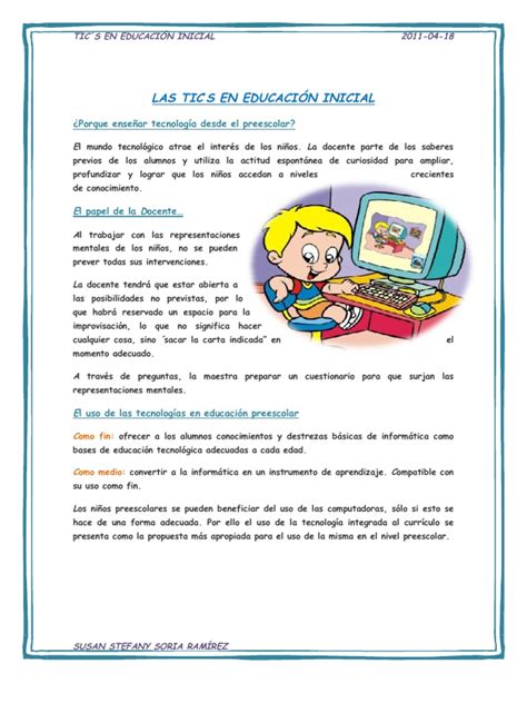 Las Tic En Educacion Inicial Pdf