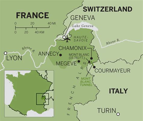 France Alps Mountains Map