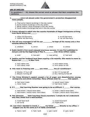 Yeditepe Proficiency Exam Sample Fill Online Printable Fillable