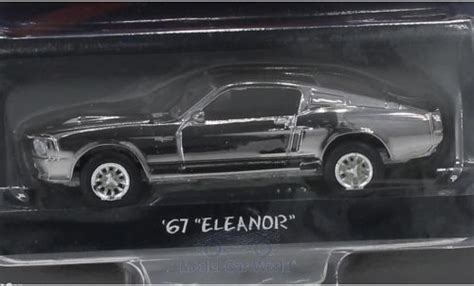 Miniature Ford Mustang 1 64 Greenlight Shelby GT500 Chrom Noire Gone In