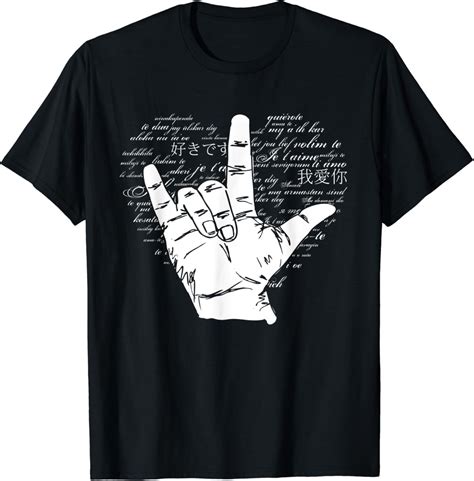 Asl I Love You Sign T Shirt American Sign Language Clothing