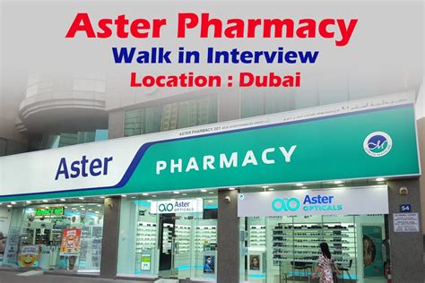 Aster Pharmacy Announces A Walk In Interview In Dubai