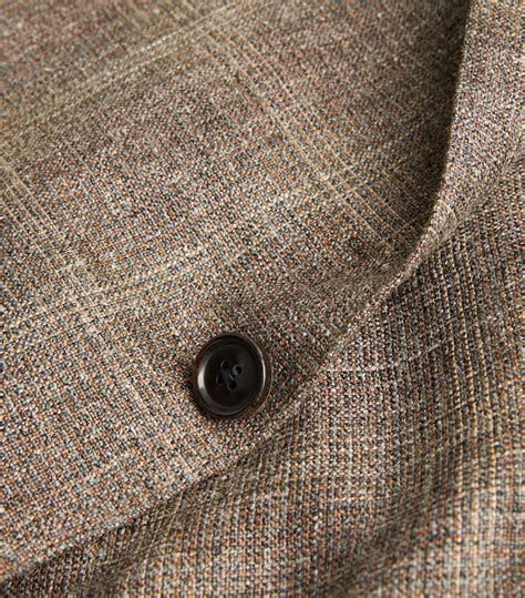 Mens Corneliani Brown Wool Silk Blend Check Suit Jacket Harrods Uk