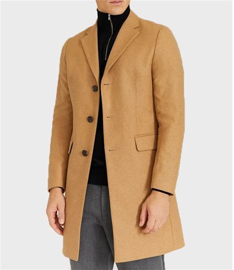 Mens Camel Mid Length Coat Mid Length Coat For Mens