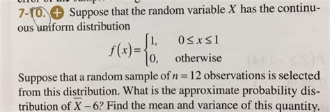 Solved Suppose That The Random Variable X Has The Continuous