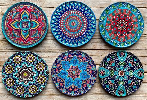 Drink Coasters Set Of Turkish Moroccan Design Round Coaster Tea