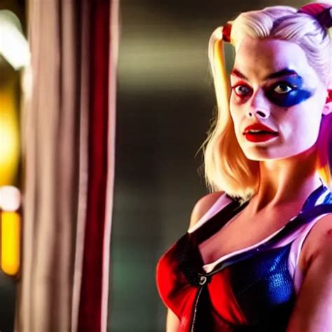 Margot Robbie As Real Life Harley Quinn Cinematic Stable Diffusion