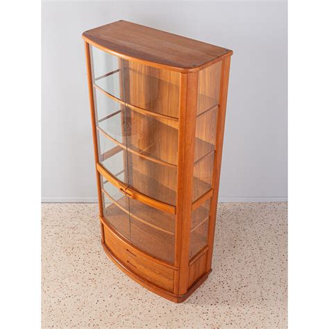 Vintage Teak Display Cabinet Denmark 1980s