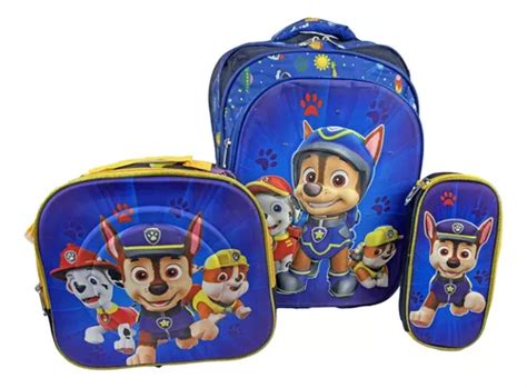 Mochila Escolar D Con Luz Led Para Ni Os Ni As Paw Patrol Set Piezas