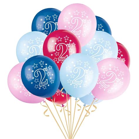 10pcs/set Happy Birthday Balloons 2 year old Wedding Anniversary Ballon Magic ballons for home ...