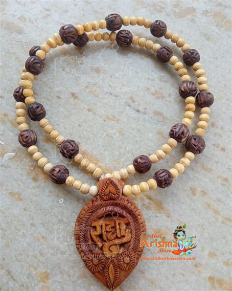 Handmade Radha Locket With Radha Carved Beads Tulsi Mala