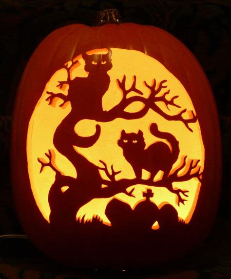 Easy Pumpkin Carving Ideas Cat