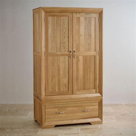 Bevel Natural Solid Oak Double Wardrobe Oak Furnitureland Solid Oak