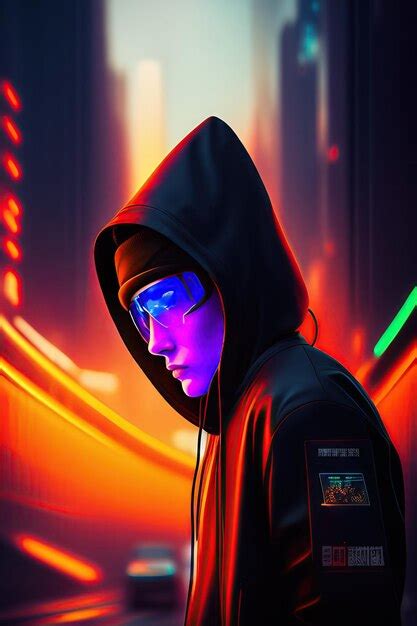 Premium AI Image | Hacker in cyberpunk style Digital art