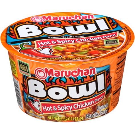 Maruchan® Hot & Spicy Chicken Ramen Noodles with Vegetables Bowl, 3.32 ...