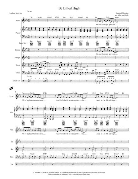 Be Lifted High Arr John Van Gulik By Leeland Mooring Sheet Music For