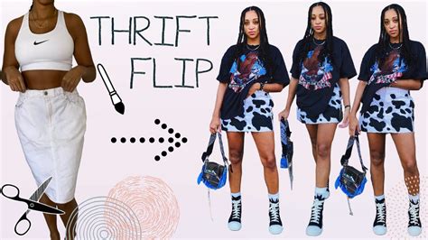 Thrift Flip Diy Clothing Transformations Beginner And No Sew Youtube