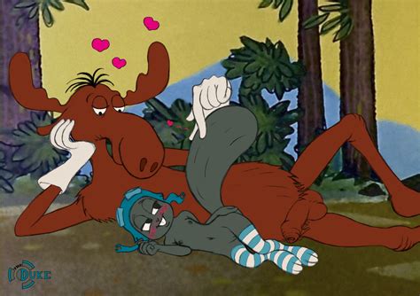 Rule 34 Anthro Balls Bullwinkle J Moose Gloves Half Closed Eyes Interspecies Jay Ward