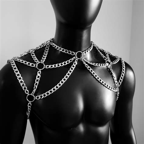 Men Body Chain Shoulder Shoulder Chain Harness Mens And Etsy