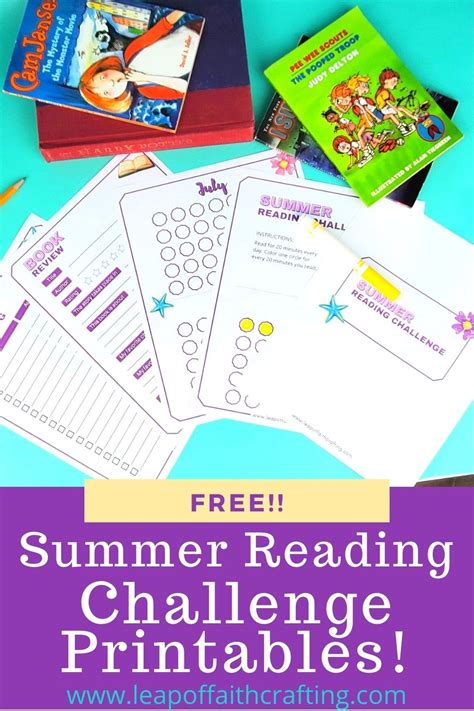 Summer Reading Challenge Chart Instant Download Printable Calendars