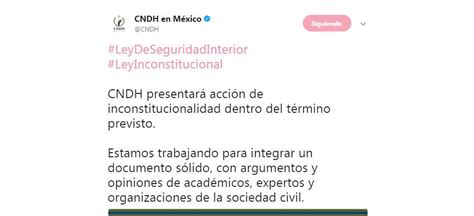 Cndh Adelanta Que Presentará Acción De Inconstitucionalidad Contra Ley