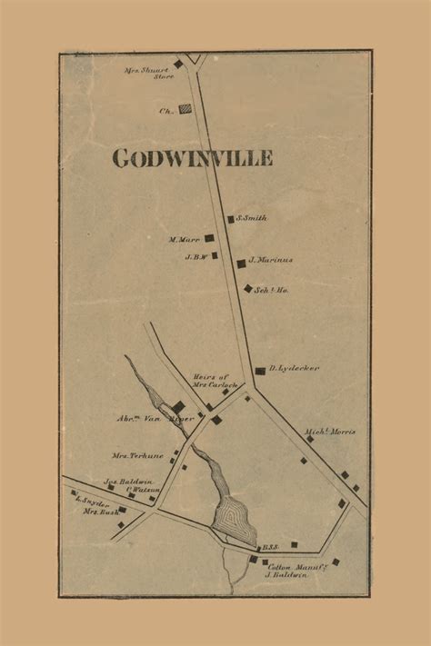 Godwinville New Jersey 1861 Old Town Map Custom Print Bergen And Passaic Co Old Maps