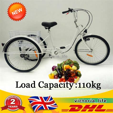 Adult Tricycle Speed Wheel Bicycle Trike Cruise Basket W Lamp