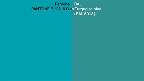 Pantone P C Vs Ral Turquoise Blue Ral Side By Side Comparison