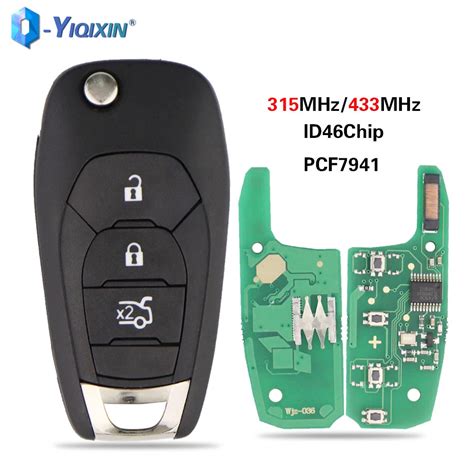 YIQIXIN 3 Button Remote ID46 PCF7941 Chip Key 433MHz Filp Fob For