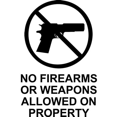 6 X 4 No Weapons Die Cut Vinyl Decal Custom Signs