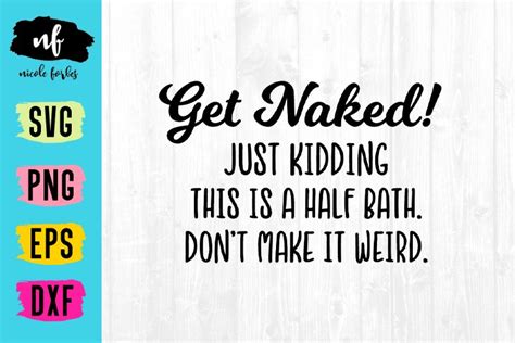 Get Naked Bathroom Sign SVG Cut File