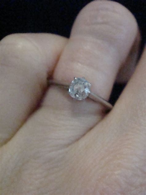 Edwardian Platinum Diamond Old Cut 0 40ct Solitaire Ring