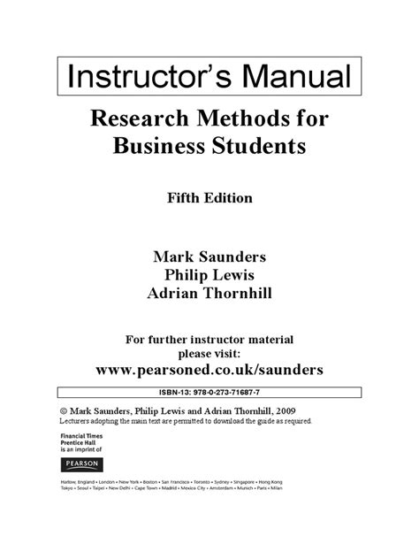 Research Methods For Business Students (Saunders) | PDF | Analysis ...