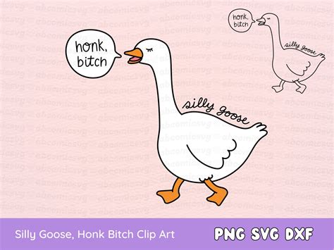 Silly Goose SVG Silly Goose Clipart Honk Goose Funny Trendy - Etsy